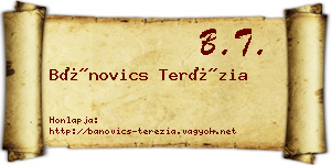 Bánovics Terézia névjegykártya